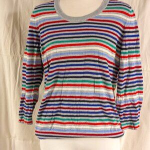 Talbots Colorful Stripe pullover sweater, Size L